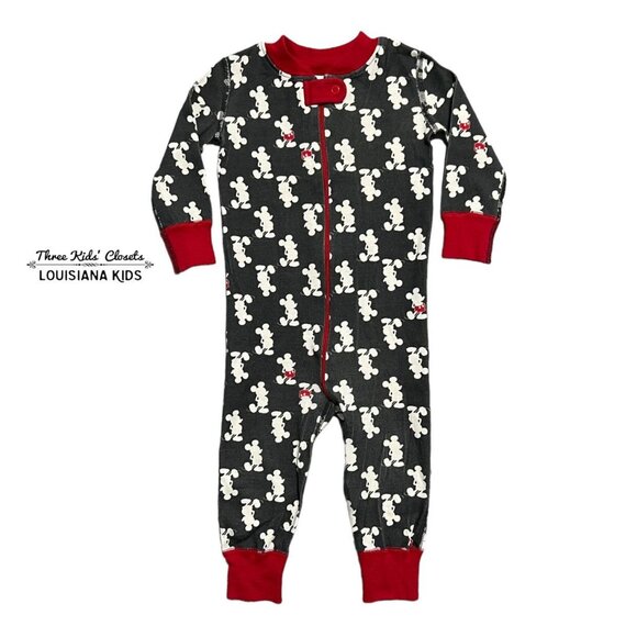 Hanna Andersson Other - Hanna Andersson + Disney Sz 75 (12-18m) Mickey Mouse Zipper Sleeper Pajamas